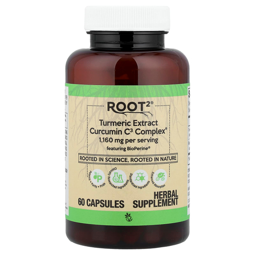 Vitacost, Root2®, экстракт куркумы Curcumin C3 Complex®, 60 капсул
