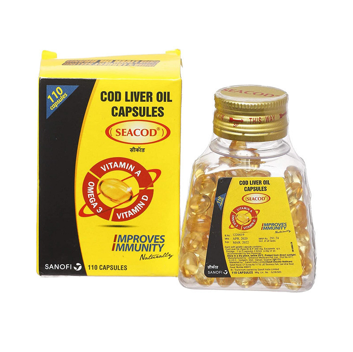 БАД Sanofi Seacod Cod Liver oil Рыбий жир 300 мг 110 капсул