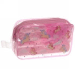 Набор банный дорожный 4шт «Traveler-Единорог», цв розовый, (мочалка, футляр 2шт, расческа), 20*12*6