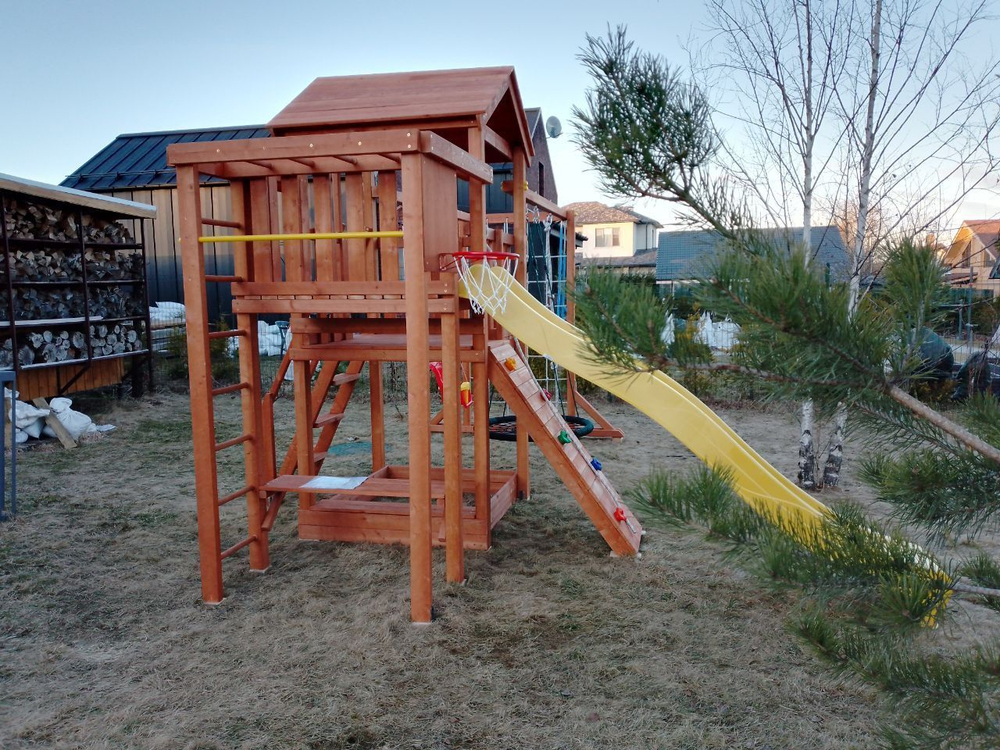 Детский игровой комплекс Савушка "Мастер" - 4 (с окраской) горка 3м