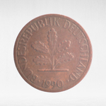 Germany, 1 Pfennig, 1990, (Stuttgart Mint - "F"), VF