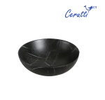 Раковина CR3301MMB1 накладная, мрамор матовый чёрный, круглая, 400х400х140 Ceruttispa