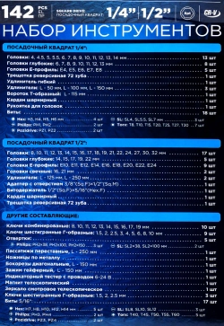 Набор инструментов 142пр. RockFORCE LIGHT RF LIGHT-41422-5