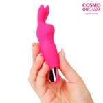 Розовый вибромассажёр в форме зайчика - 12,5 см. (Цвет: розовый)