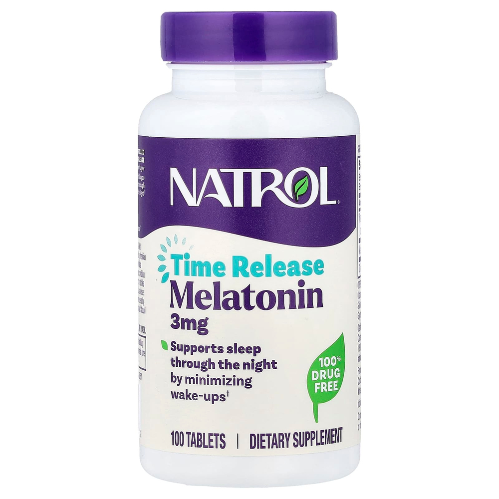 Natrol, мелатонин, медленное высвобождение, 100 таблеток