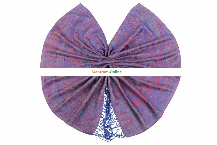 Палантин материал Вискозное волокно (Modal) Морские огурцы цвет синий хамелеон 180х70 см.