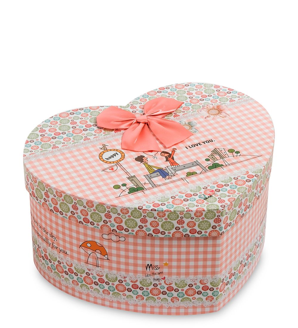 WG-54/3-A Коробка подарочная «Сердце» цв.коралловый