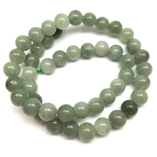 Агат светло-зеленый 8 мм, бусины - шарики (нить)