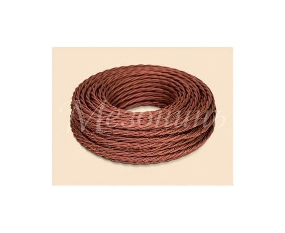 Провод монтажный витой ретро МезонинЪ GE70141-04 2х1,5 коричневый (комплект из 50м)