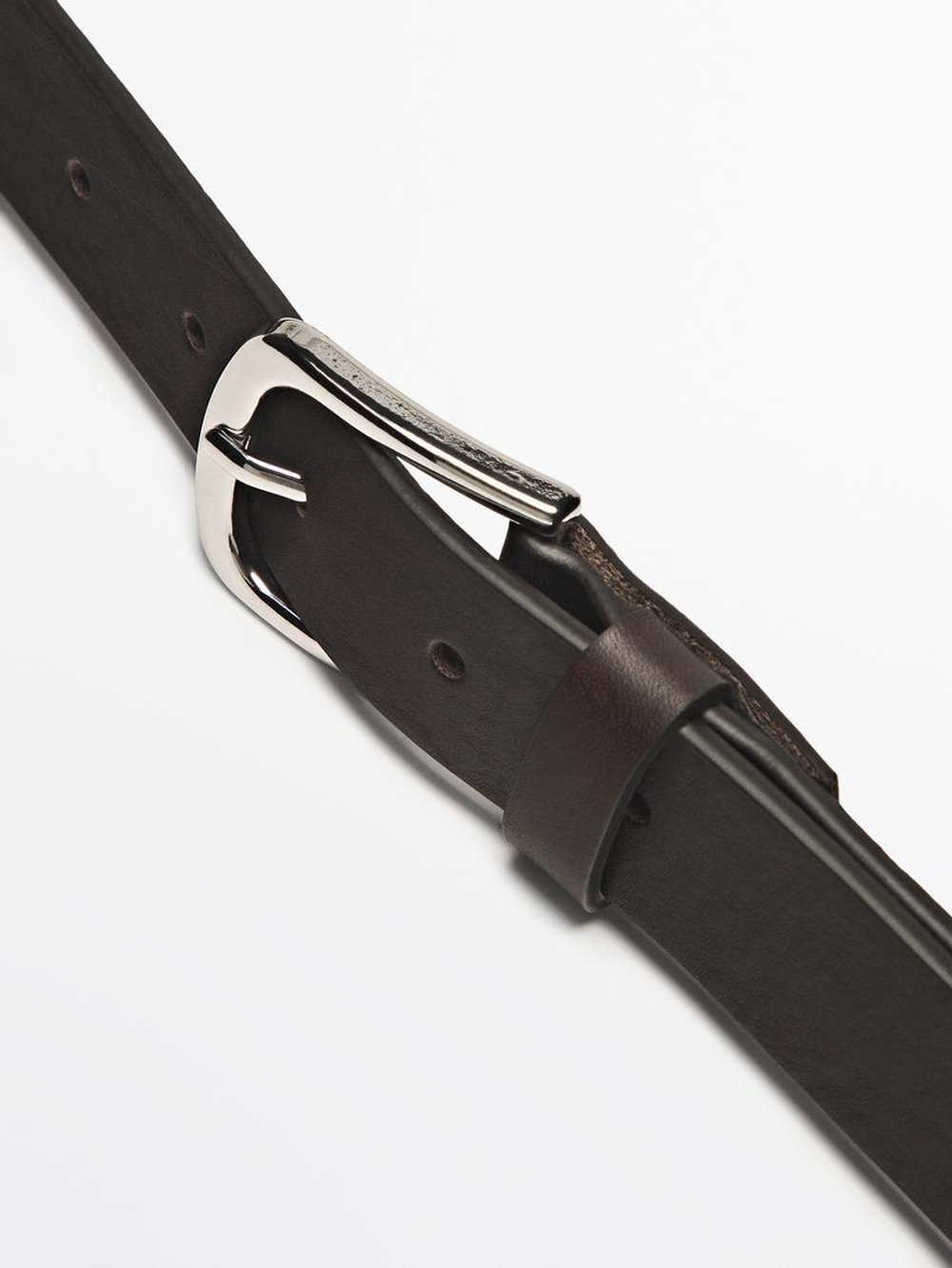 Massimo Dutti Ремень из мягкой кожи наппа, коричневый