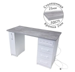 Маникюрный стол с розетками и бутылочницей (слева)