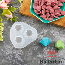 Силиконовый молд 3D «Алмазы» (2 штуки)