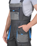 Костюм СИРИУС-ДВИН куртка, п/к т.серый со ср.серым и голубой отделкой пл. 275 г/кв.м