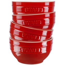 STAUB Набор из 4 чаш для сервировки 12 см красный