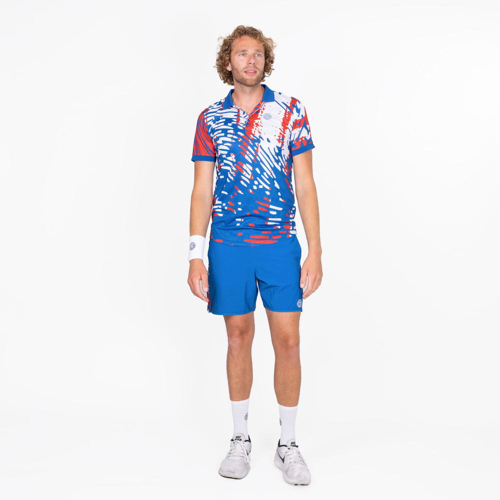 Мужское теннисное поло BIDI BADU Yero Tech Polo Men - Blue, White