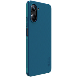 Тонкий жесткий чехол синего цвета от Nillkin для Realme 10 Pro 5G, серия Super Frosted Shield