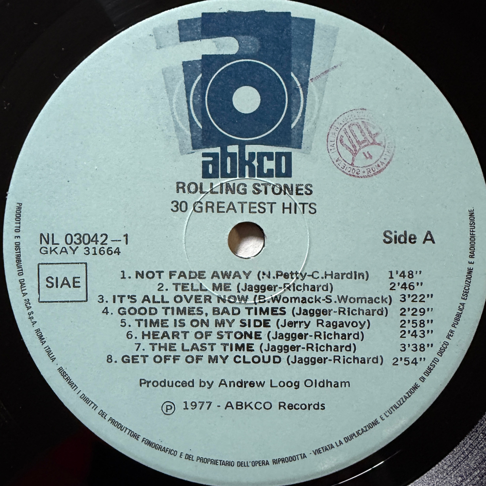 Rolling Stones – 30 Greatest Hits 2LP (Италия 1977г.)