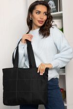 Сумка-шопер стеганая (черная) СШ07-46 LT Collection