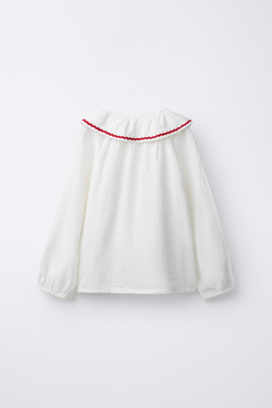 ZARA ПИЖАМА С ВОЛНИСТЫМ КРАЕМ И СЕРДЦЕМ, ЭКРЮ