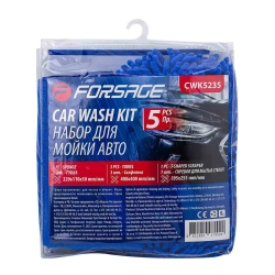 Набор для мойки а/м 5пр. (скребок, губка, салфетки) Forsage F-CWK5235