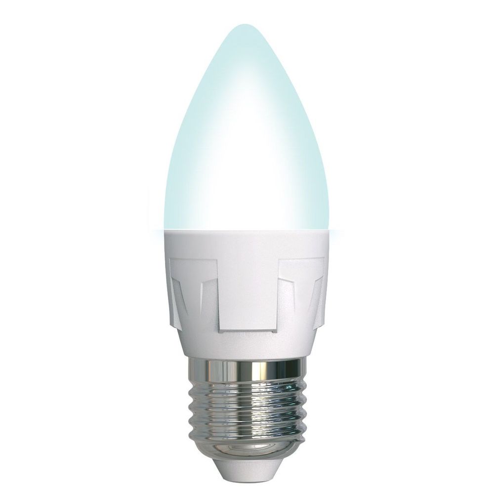 LED-C37 7W-4000K-E27-FR-DIM PLP01WH Лампа светодиодная. диммируемая. Форма свеча. матовая. Серия Яркая. Белый свет 4000K. Картон. ТМ Uniel.