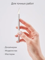 Нож скальпель канцелярский, макетный + 5 лезвий, алюминий, серебристый