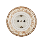 Розетка, керамика, цвет белый, с заземляющим контактом B1-101-01