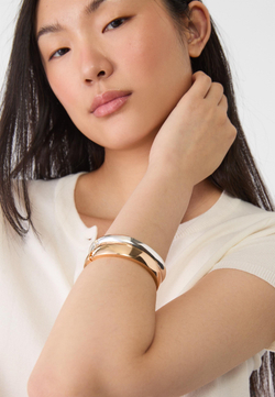 STRADIVARIUS Набор из 2 жестких браслетов, золотой