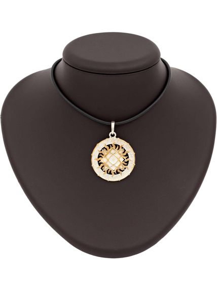 Подвеска Звезда Руси из серебра 925 пробы с позолотой фото вид на постаменте