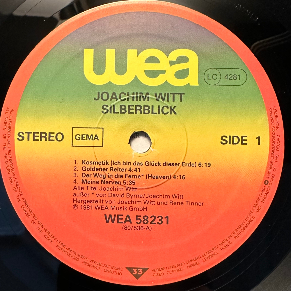 Joachim Witt - Silberblick (Германия 1980г.)