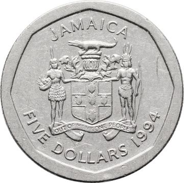 5 долларов 1994 Ямайка
