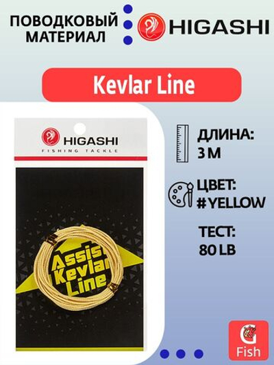 Поводковый материал HIGASHI Kevlar Line 147lbs 3м