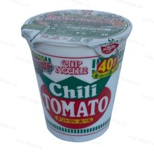 Японская лапша Nissin Cup Noodle Chili Tomato (томат), 76 гр.