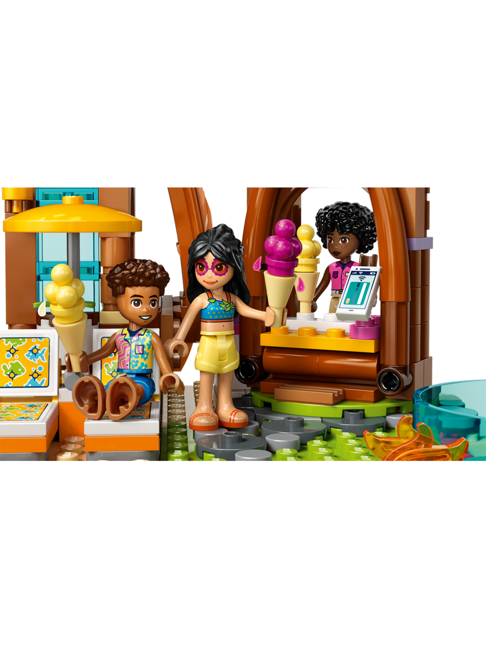 LEGO Friends Пляжный курорт, конструктор отель на пляже, дом у моря с бассейном, набор с минифигурками, оригинал ЛЕГО 42673