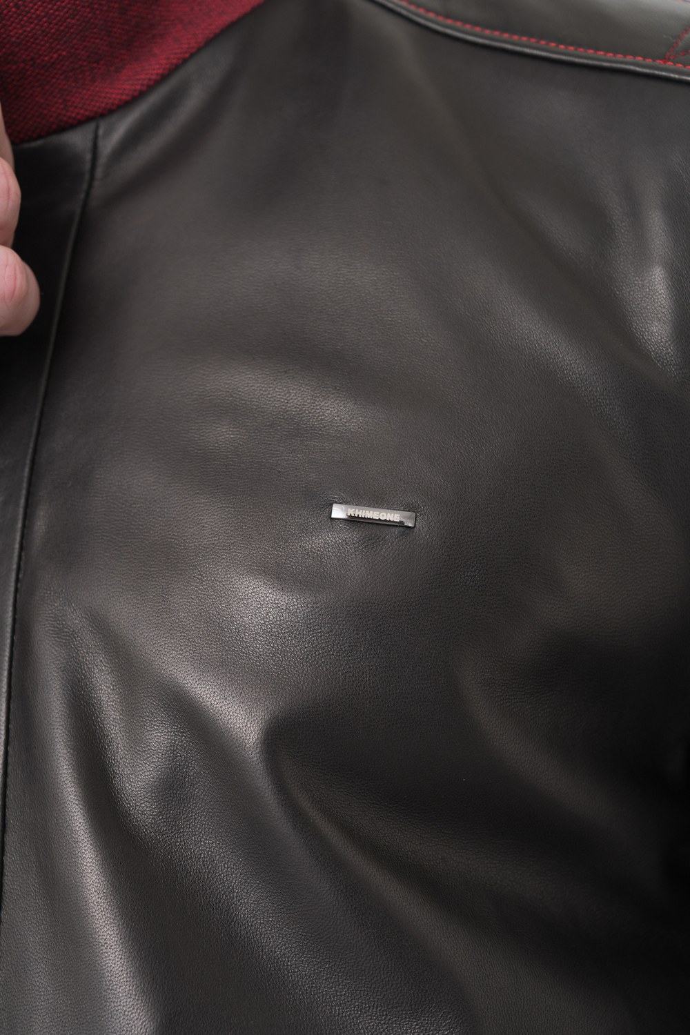 KHIMEONE Мужская кожаная демисезонная куртка (натуральная кожа, овчина)