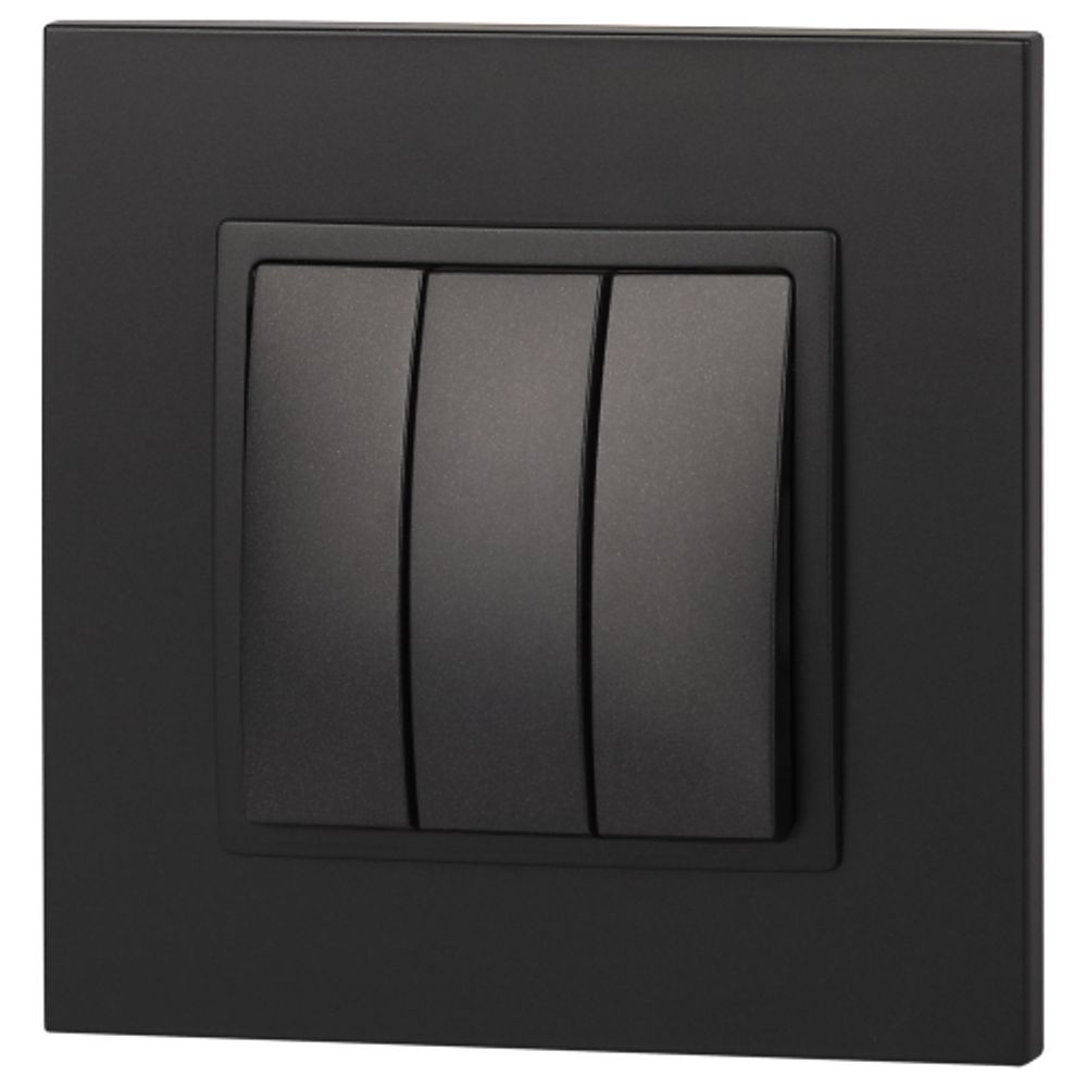 Выключатель ЭРА Elegance 14-1107-05 тройной 10АХ-250В IP20 антрацит