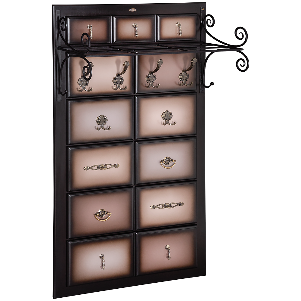 Вешалка настенная Пандора 3 Орех Оберджин Шоколад