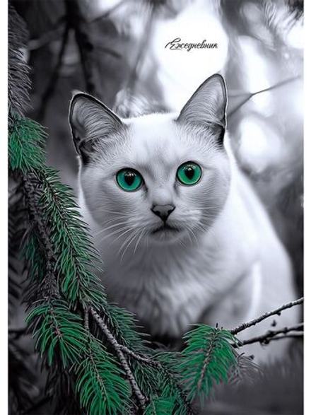 Ежедневник недат. А5 80л., 7БЦ "Зеленоглазый кот"