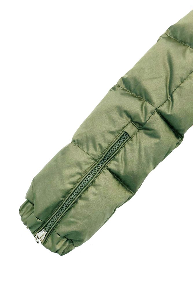 Зимняя куртка PULKA с натуральной опушкой, цвет авокадо