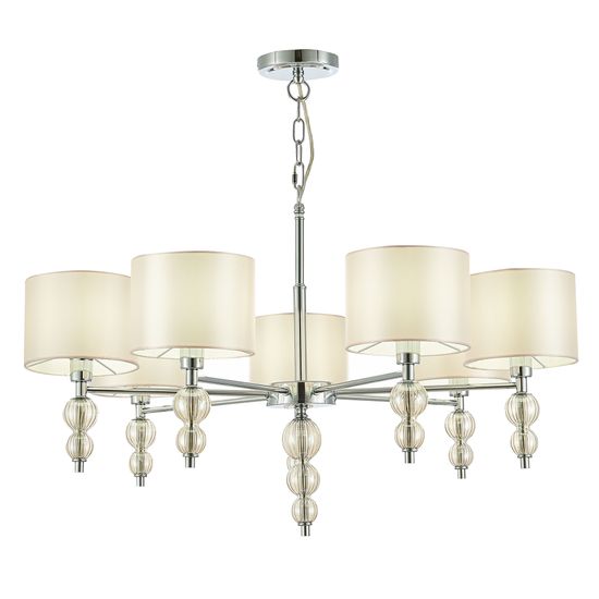 SLE105703-07 Светильник подвесной Хром/Светло-бежевый E14 7*40W RAMER