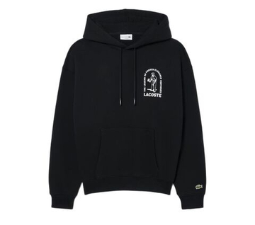 Куртка теннисная Lacoste Loose Fit Printed Hoodie - black