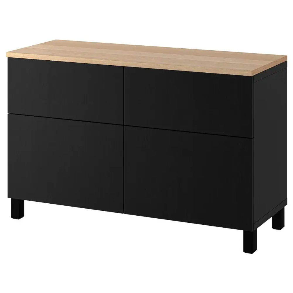 Комбинация для хранения - IKEA BESTÅ/BESTA /БЕСТА/БЕСТО ИКЕА, 120x42x76 см, черный,