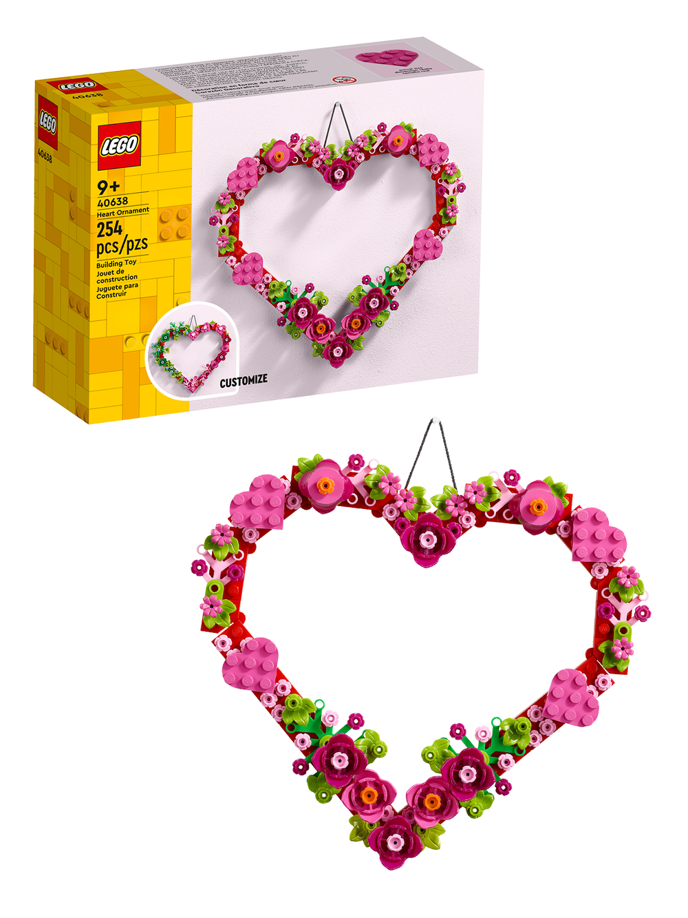Конструктор Лего Креатор 40638 Сердце Орнамент | LEGO Creator Heart Ornament | декоративное украшение 254 детали 9+