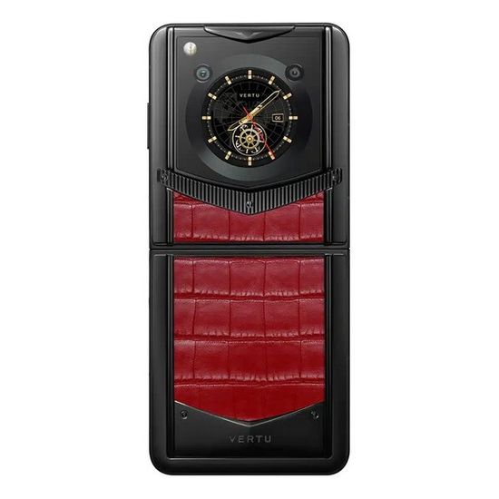 Vertu Ironflip пламенный красный (кожа аллигатора)