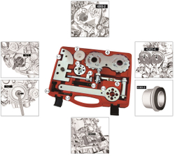 Набор инструментов для установки и регулировки фаз ГРМ (VOLVO B4204 8-ми ст. КПП) JTC