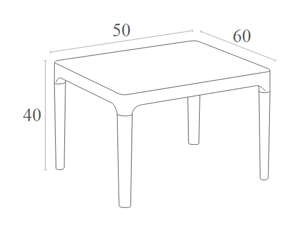 Столик пластиковый журнальный Siesta Contract Sky Side Table, красный