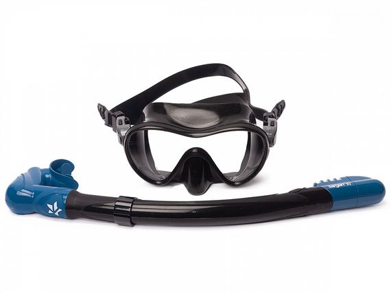 Набор маска+трубка Sargan Агидель черный/синий