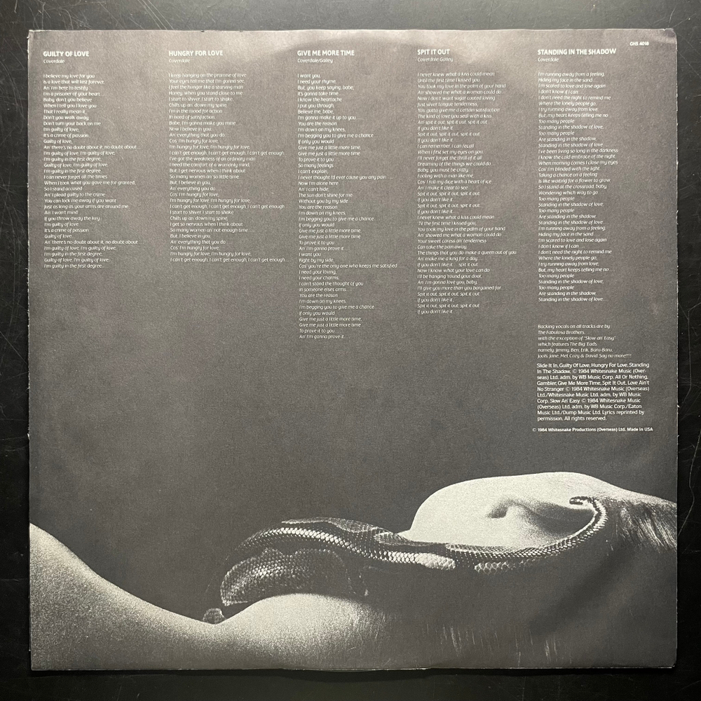 Whitesnake ‎– Slide It In (США 1984г.)