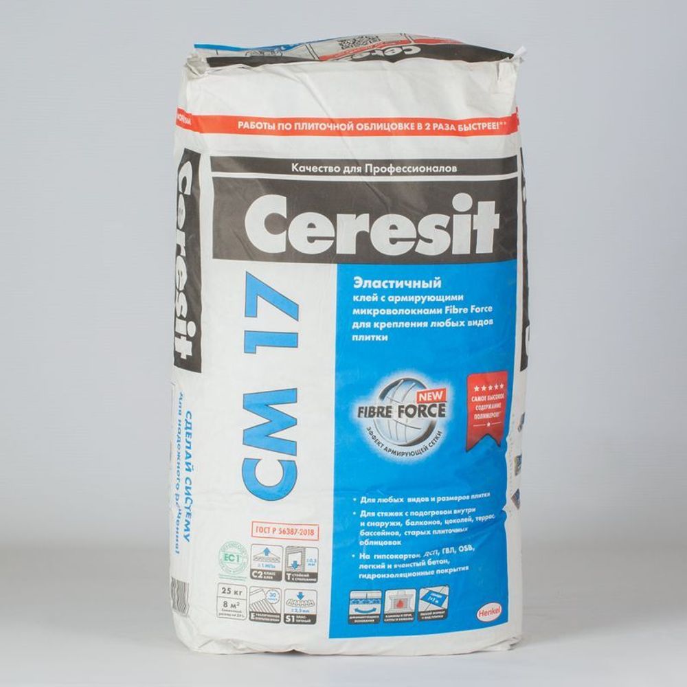 Клей для плитки Ceresit CM17 C2TE S1, 25 кг