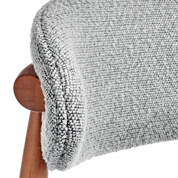 Полубарный стул Mod, светло-серое букле, ножки цвета орех